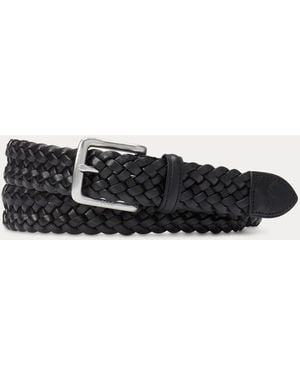 Ralph Lauren Braided Vachetta Leather Belt - Black