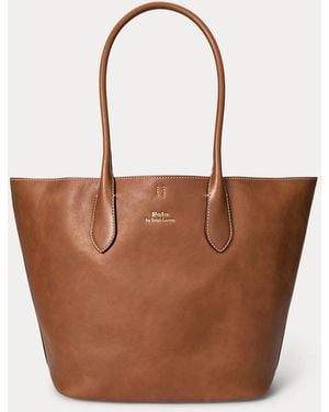 Ralph Lauren Leather Medium Bellport Tote - Brown