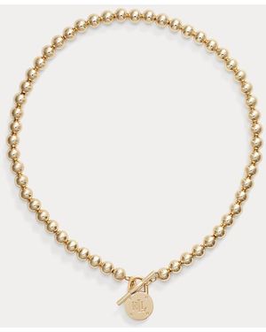 Ralph Lauren Goldfarbene Perlenkette Mit Logo - Mettallic