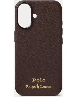 Ralph Lauren Leather Magsafe Iphone 16 Case - Brown