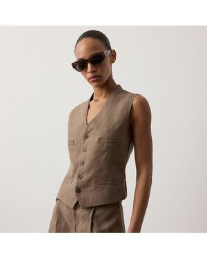 Ralph Lauren Jaiden Linen Vest - Brown