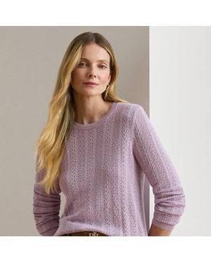 Ralph Lauren Pull En Coton Mélangé Pointelle - Violet