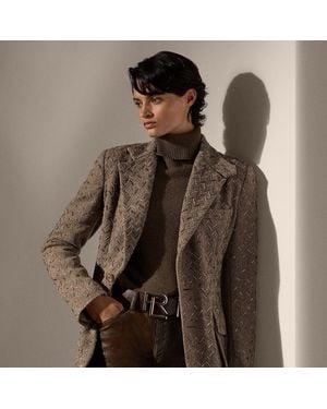 Ralph Lauren Preston Embellished Herringbone Jacket - Brown