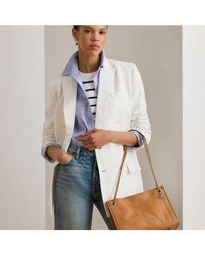 Ralph Lauren Pebbled Leather Medium Bradley Tote Bag - Gray