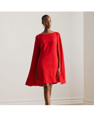 Ralph Lauren Cape Georgette Cocktail Dress - Red