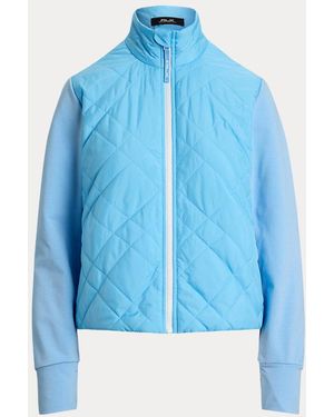 Ralph Lauren Hybrid Quilted-Front Terry Zip Jacket - Blue
