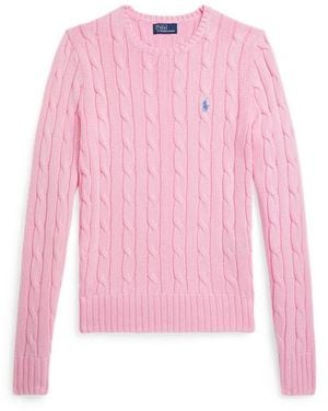 Polo Ralph Lauren Maglia a girocollo in cotone a trecce - Rosa