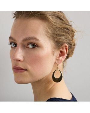 Ralph Lauren Plated Elongated Hoop Drop Earrings - Brown