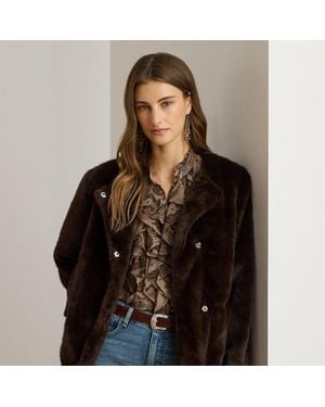 Ralph Lauren Faux-Fur Coat - Black