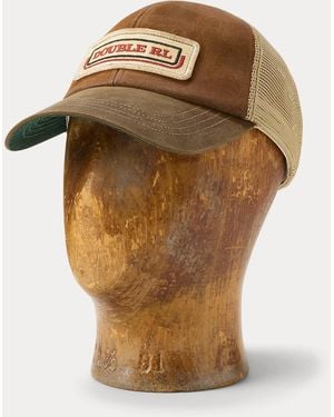 Ralph Lauren Logo-Patch Suede Trucker Cap - Brown