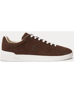 Polo Ralph Lauren Heritage Court Ii Suede Trainer - Brown