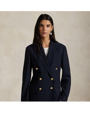 Polo Ralph Lauren Double-Breasted Stretch Wool Blazer - Black