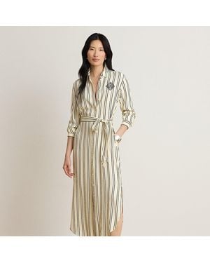 Ralph Lauren Striped Jacquard Shirtdress - Natural