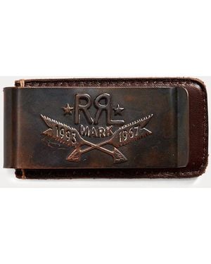 RRL Hand-Tooled Leather Money Clip - Black