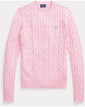 Polo Ralph Lauren Baumwollpullover Mit Zopfmuster - Pink