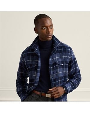 Ralph Lauren Geruit Kasjmier Western Overhemd - Blauw