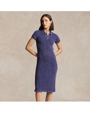 Polo Ralph Lauren Abito polo medio in cotone a trecce - Blu