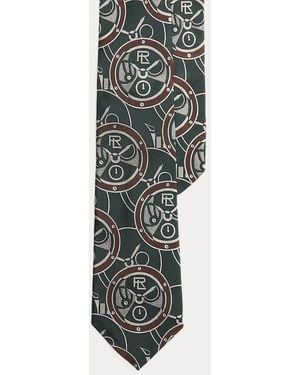 Ralph Lauren Dial-Motif Silk Jacquard Tie - Black