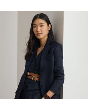 Ralph Lauren Linen-Blend Twill Blazer - Blue