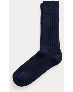 RRL Calze in misto cotone stretch indaco - Blu