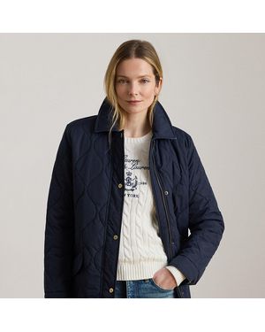 Ralph Lauren Denim-Trim Onion-Quilted Barn Jacket - Blue