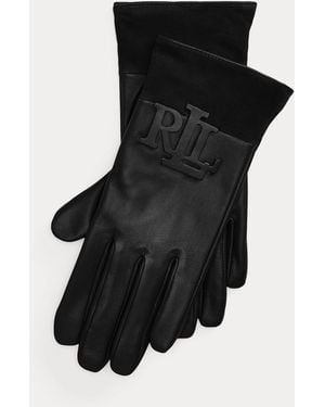 Ralph Lauren Schafleder-Funktionshandschuhe Mit Logo - Schwarz