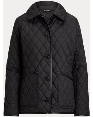 Ralph Lauren Steppjacke Mit Kunstlederbesatz - Schwarz