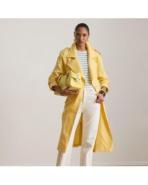 Ralph Lauren Double-Breasted Linen Trench Coat - Metallic
