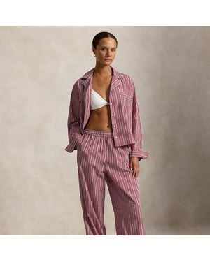 Polo Ralph Lauren Pijama De Popelina Con Rayas - Rojo