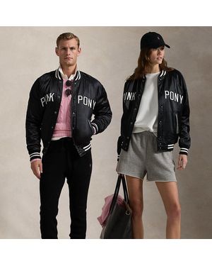 Ralph Lauren Satin-Baseballjacke Mit Pony - Mehrfarbig