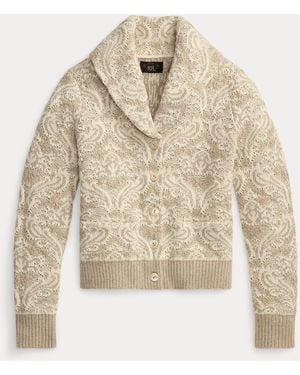 Ralph Lauren Floral Jacquard-Knit Cardigan - Natural