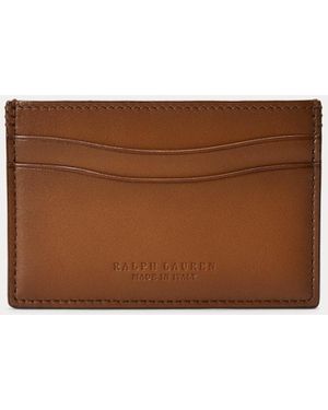 Ralph Lauren Burnished Calfskin Card Case - Brown