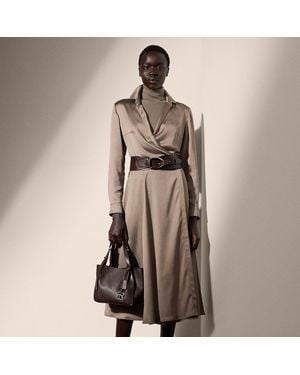 Ralph Lauren Aniyah Washed Charmeuse Day Dress - Brown