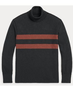 RRL Maglia dolcevita in jersey a righe - Nero