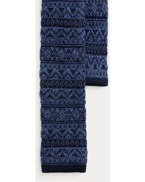 Polo Ralph Lauren Fair Isle Knit Wool Tie - Blue