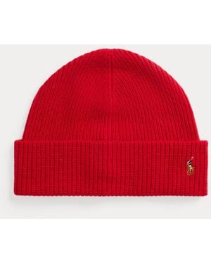 Polo Ralph Lauren Signature Pony Wool-Blend Beanie - Red