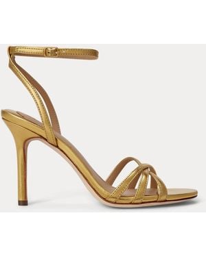 Ralph Lauren Kendyl Metallic Nappa Leather Sandal
