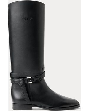 Ralph Lauren Donnely 25 Mm Calfskin Boot - Black