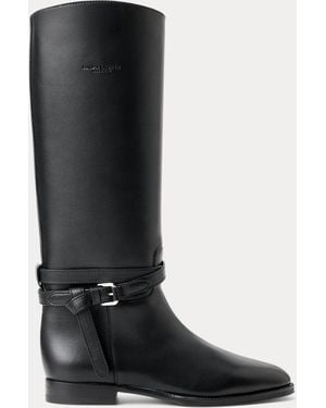 Ralph Lauren Donnely 25 Mm Calfskin Boot - Black