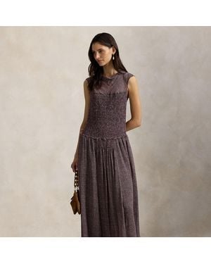 Ralph Lauren Crinkle Printed Dress - Brown
