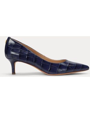 Ralph Lauren Décolleté Adrienne in pelle goffrata - Blu