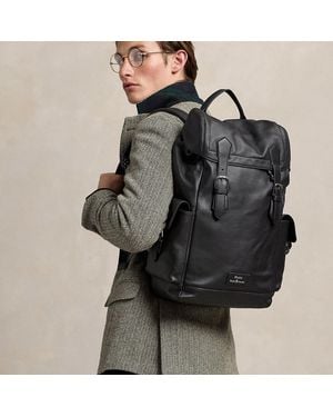 Polo Ralph Lauren Smooth Leather Backpack - Black