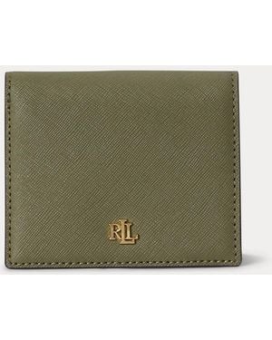 Ralph Lauren Crosshatch Leather Compact Wallet - Green
