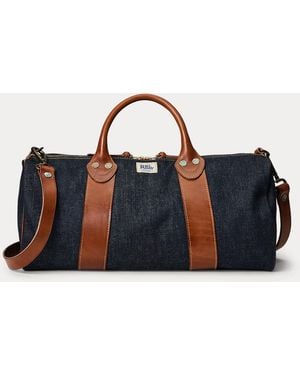 RRL Reisetasche Aus Denim Mit Lederbesatz - Blau