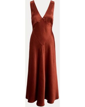 Polo Ralph Lauren Satin Panelled Dress - Red