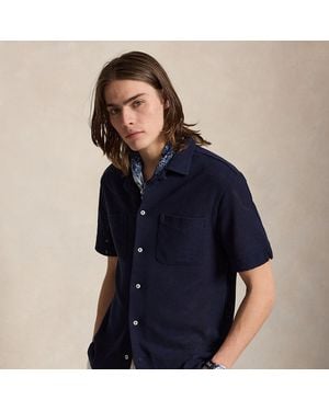 Polo Ralph Lauren Textured Pointelle Camp Shirt - Blue
