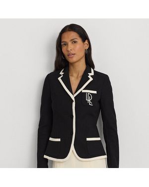 Ralph Lauren Ralph Lauren Two-tone Stretch Cotton Piqué Blazer - Black