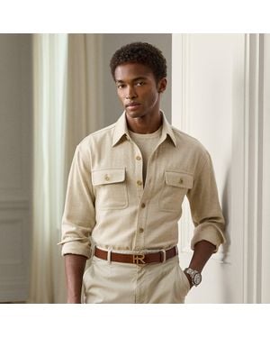 Ralph Lauren Cotton-Cashmere Herringbone Shirt - Brown