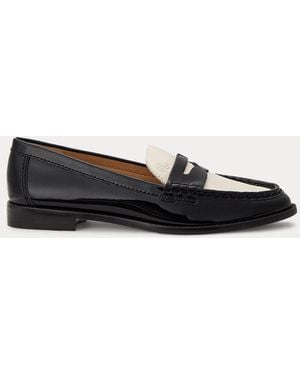 Ralph Lauren Wynnie Patent & Nappa Leather Loafer - Black