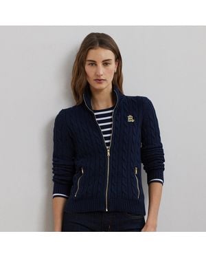 Ralph Lauren Cable-Knit Full-Zip Jumper - Blue